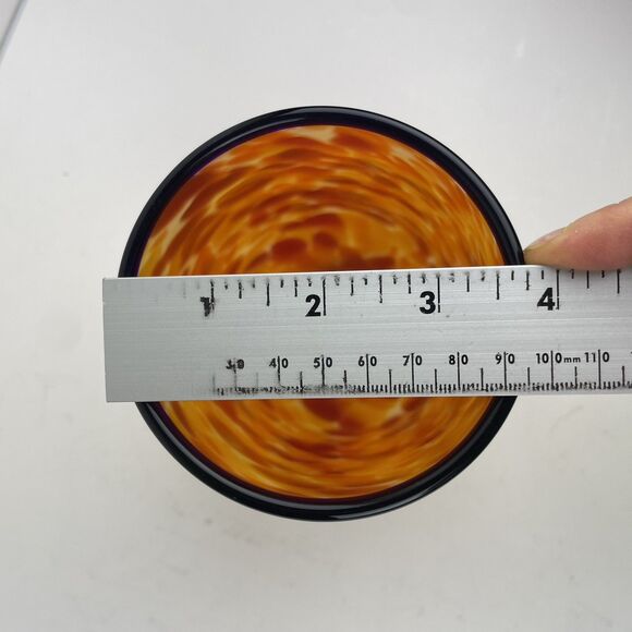 Damon MacNaught Blown Modern Art Glass Cylinder Vase Yellow Red Confetti Signed - Picture 5 of 9